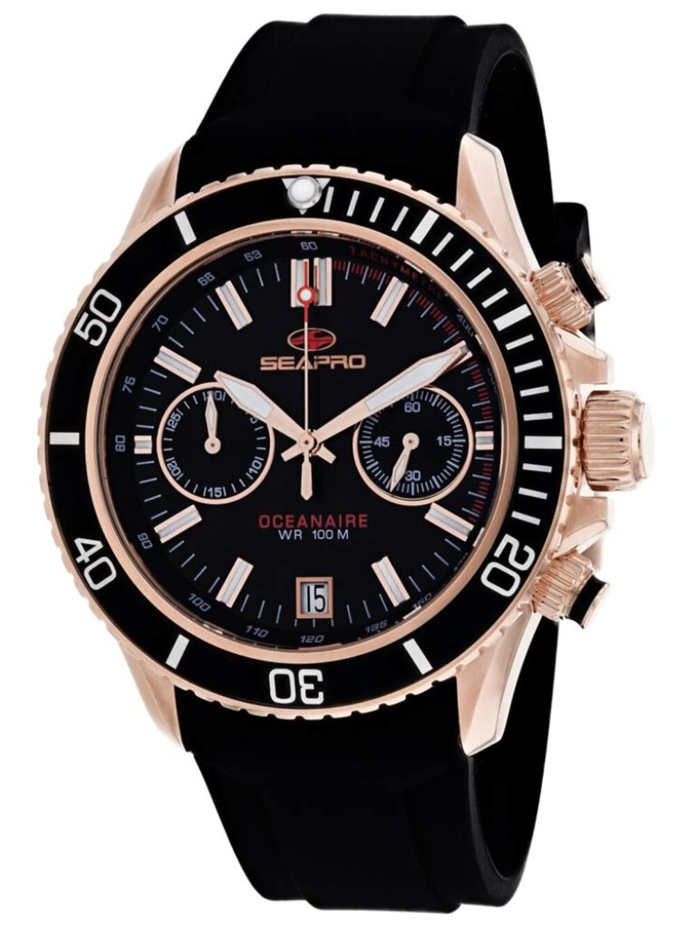 Seapro SP0333 Thrash Chronograph Watch Rose Gold Black New Box Papers